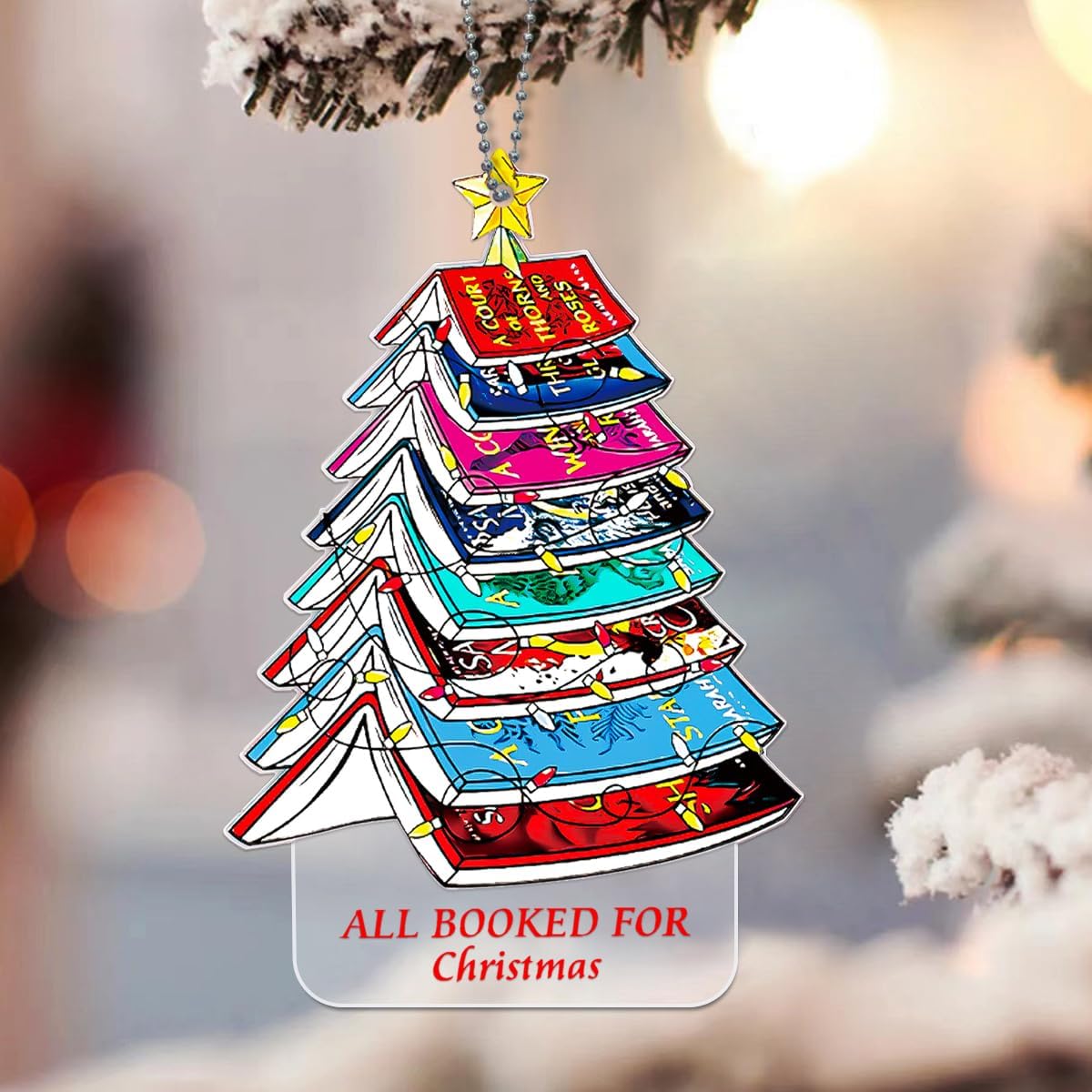 Book Ornaments for Christmas Tree, Stack of Books Ornament, Acotar Ornament, Books Lovers Ornaments for Bookworm, Bookclub, Bookish, Reading - Gifts for Book Lovers Women - Image 5