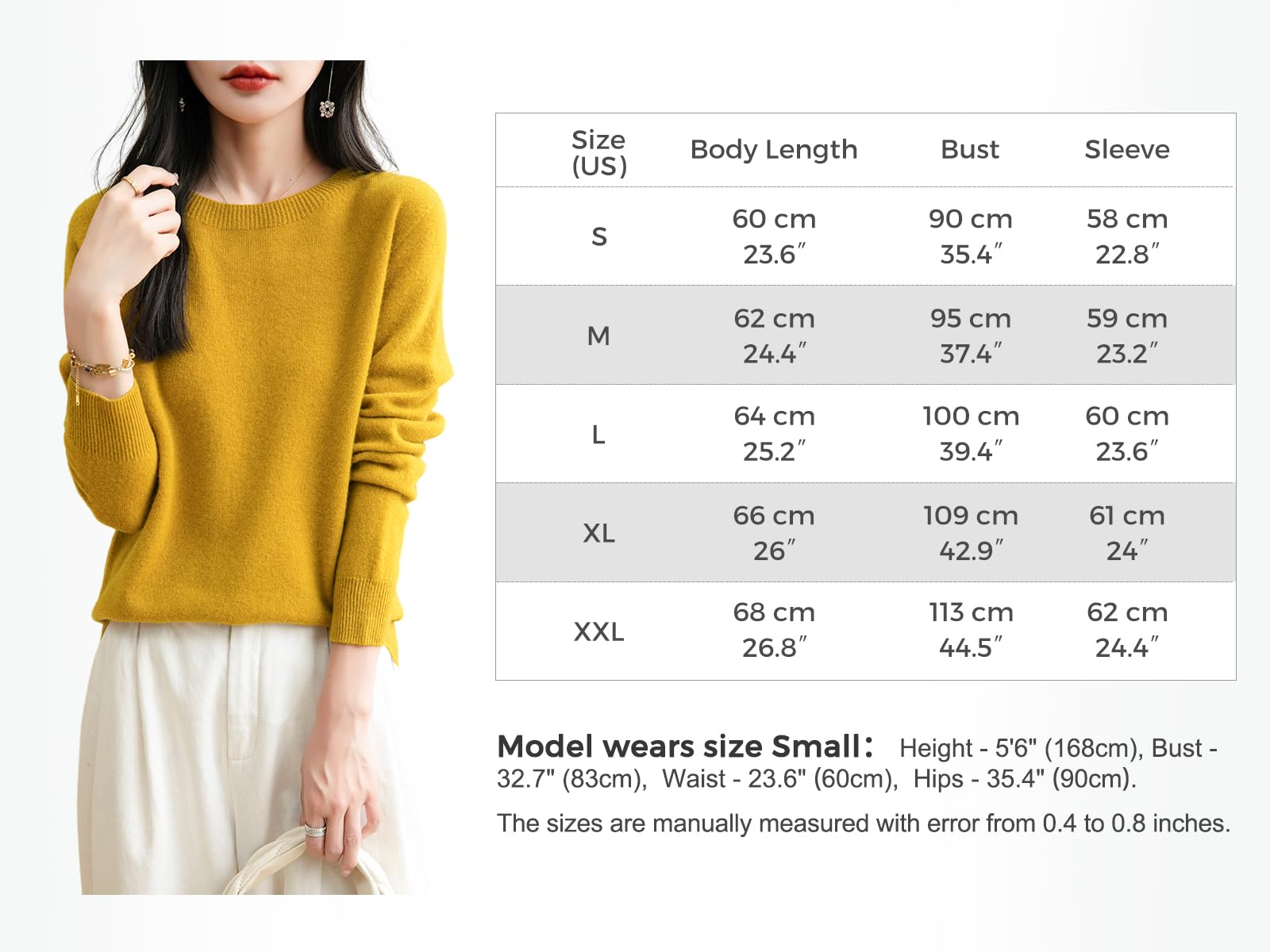 Chanyarn Maglione Girocollo da Donna in 100% Lana Merino 2025 Maglione Lavorato a Maglia Senza Cuciture a Maniche Lunghe