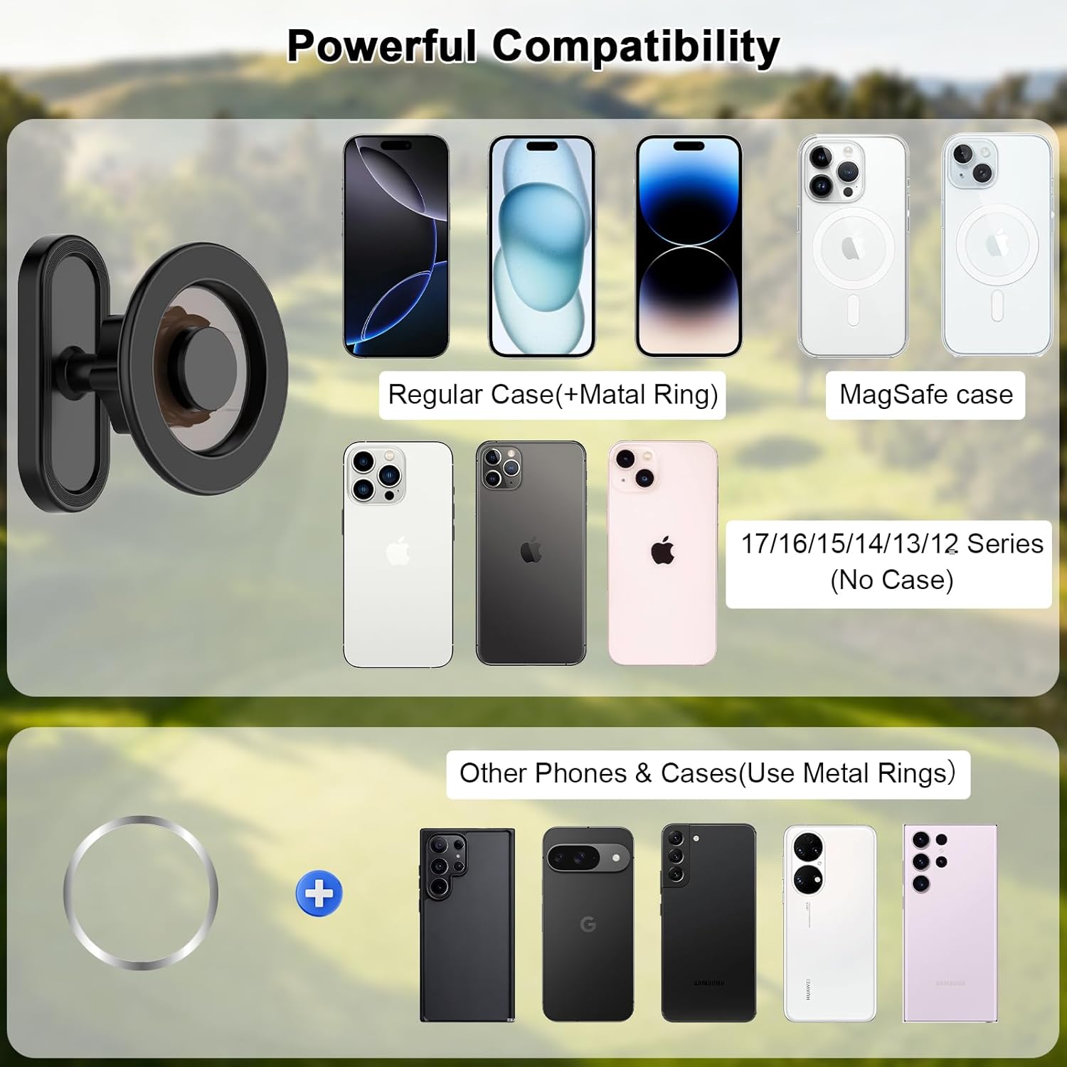 Magnetic N56 Golf Cart Phone Holder, Compatible with MagSafe iPhone 17/16/15/14/13 Pro/Max/Plus & Android, Fits EZGO Club Car Yamaha Icon, Golf Cart Accessories & Golf Gifts for Men, Women, Golfers - Image 6