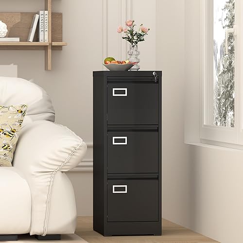 Miniatura 35 de LUCYPAL Archivador de 2 cajones con cerradura, archivadores verticales de metal para oficina en casa, gabinete de almacenamiento debajo