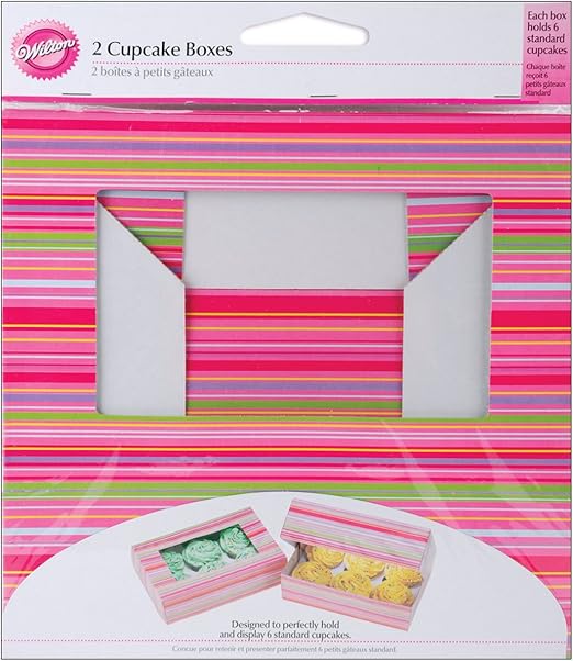 Wilton set of 2 Cupcake Boxes, Holds 6 Standard Cupcakes Home & Kitchen