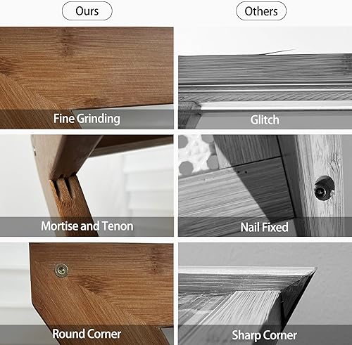 Miniatura 6 de SUYUDSM Mesa auxiliar de ratán, mesa auxiliar bohemia, mesas auxiliares pequeñas, mesas auxiliares de cristal para dormitorio, sala de estar,