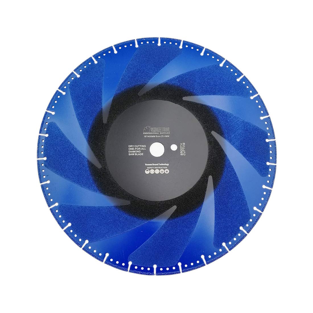 SHDIATOOL Diamond Cutting Disc 16 Inches / 400mm Vacuum Brazed Cut-Off Wheel for All Purpose Demolition Blade for Stone Iron Steel Metal