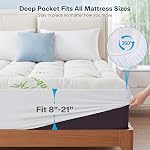 Waterproof Queen Size Mattress Topper Viscose Derived from Bamboo, Extra Thick Mattress Pad for Back Pain, Cooling Mattress Protector with Deep Pocket 8"-21", Green,Queen