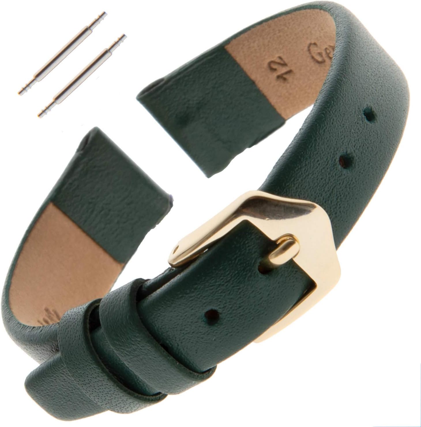 Gilden Ladies 10-14mm Classic Calfskin Fashion Color Flat Leather Watch Band F60