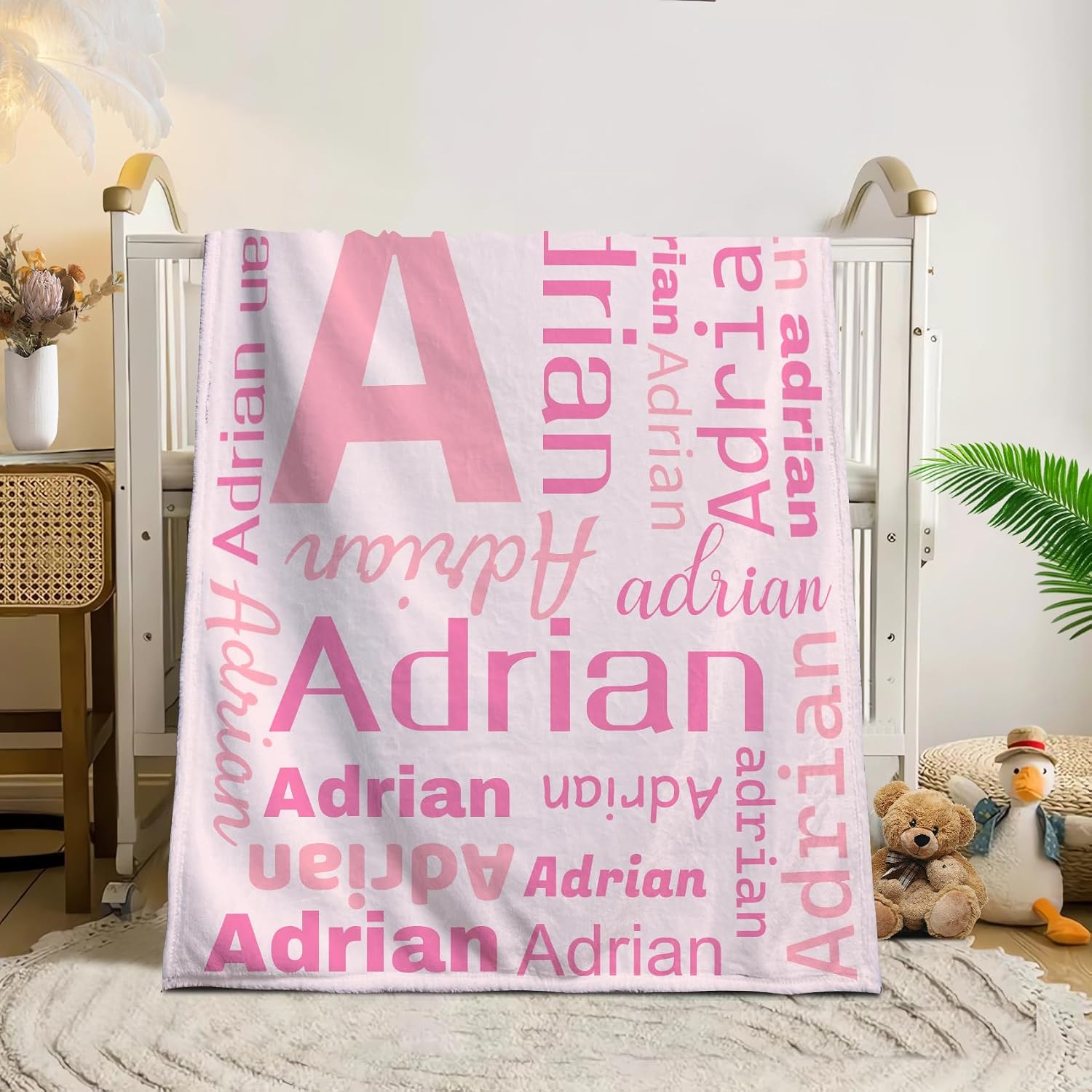 Custom Blanket, Personalized Baby Blanket with Name, Customize Blanket for Baby Girl or Boy, Best Gift for Baby, Newborn, New Mom