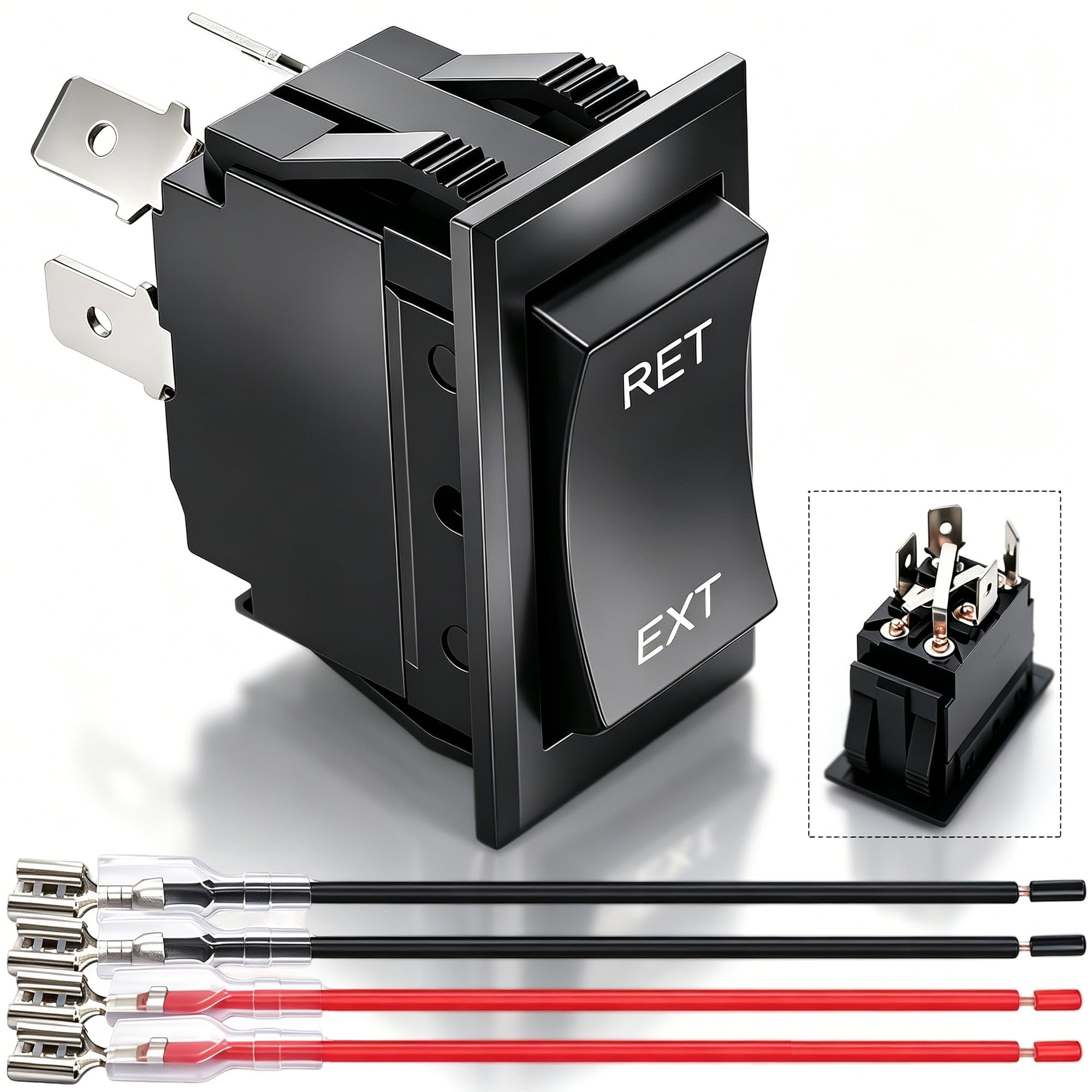 weideer 12V Reverse Polarity Switch Momentary Power Jack Rocker Switch DC Motor