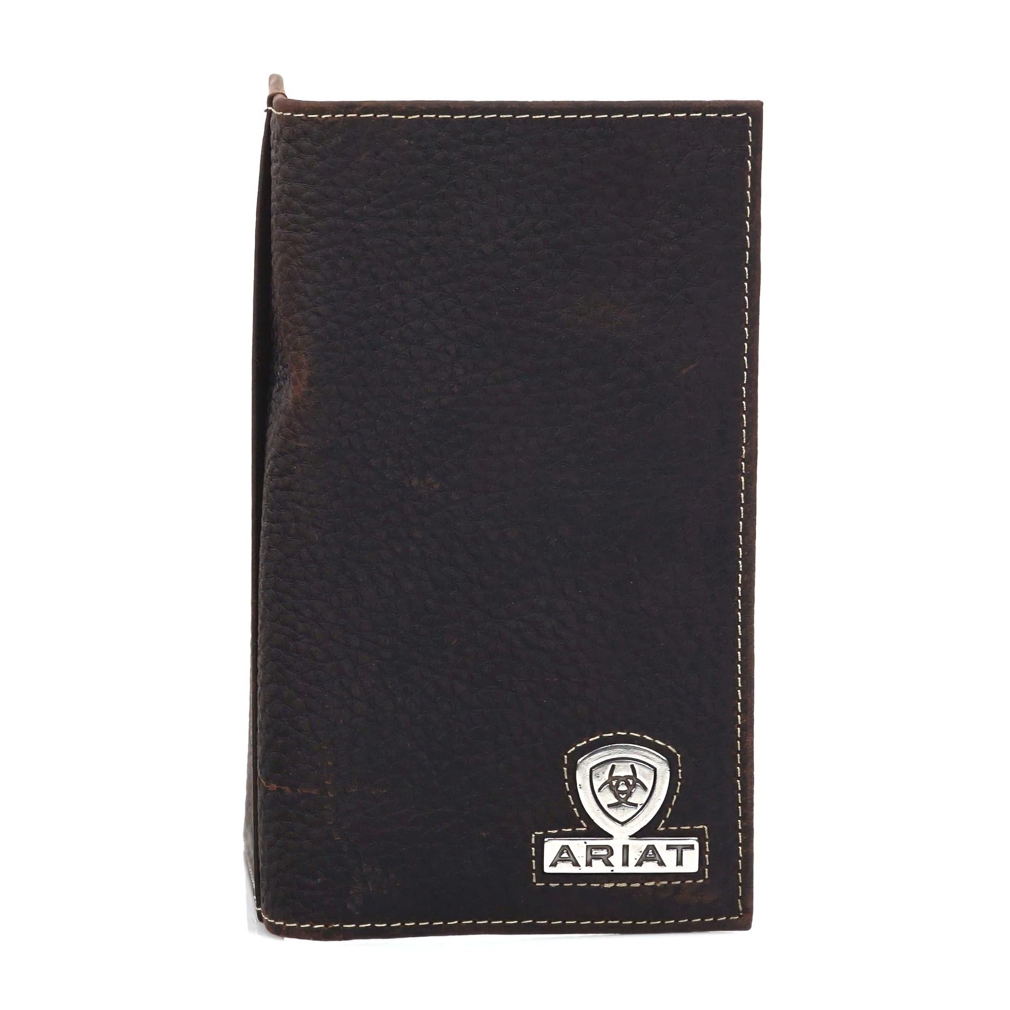ARIAT Men's Logo Bifold Leather Wallet Brown One Size