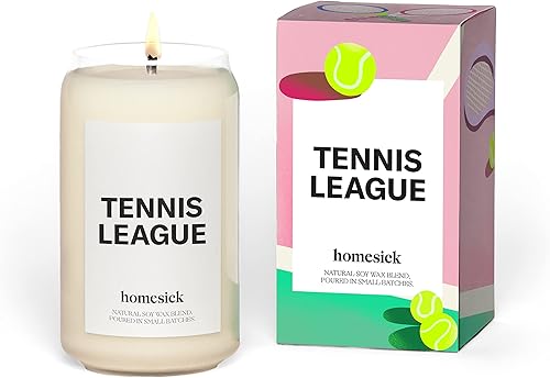 Homesick Vela perfumada de alta calidad, liga de tenis, aromas de flor de lima, flor de naranja, almizcle salado, 13.75 onzas, 60-80 horas de