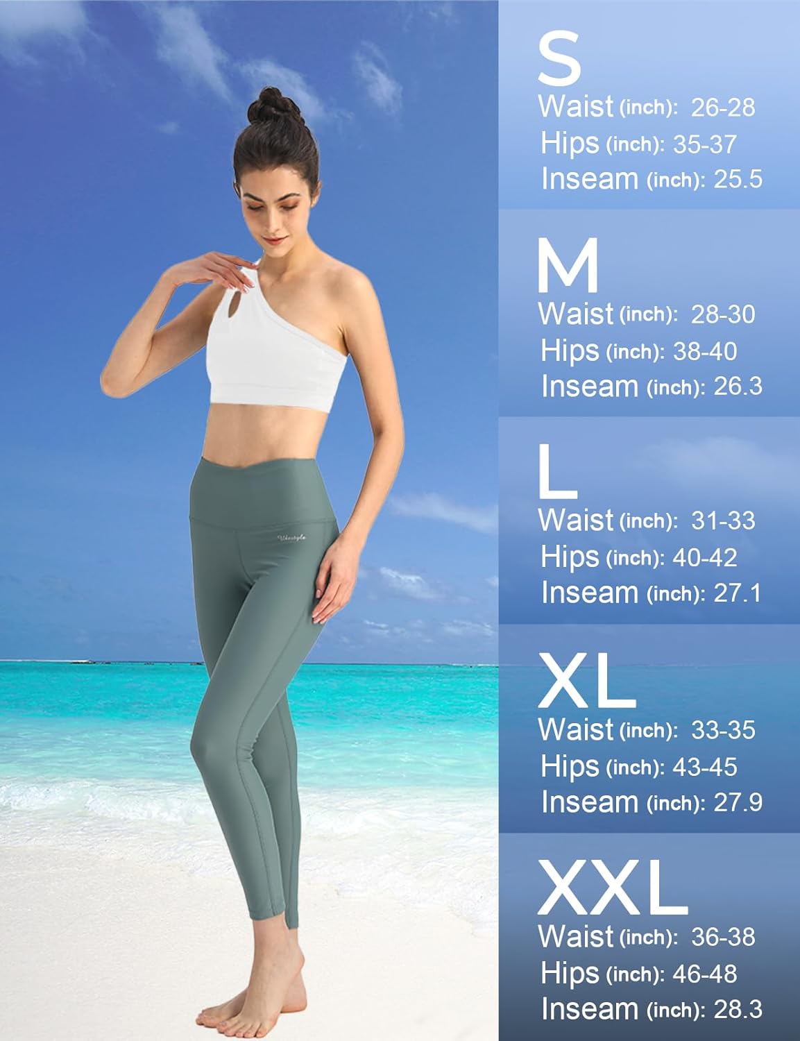 Ubestyle UPF 50+ High Waist Women's Swim Pants Swim Leggings Swimming Tights Rash Guard Pants Sun Protective - Image 6