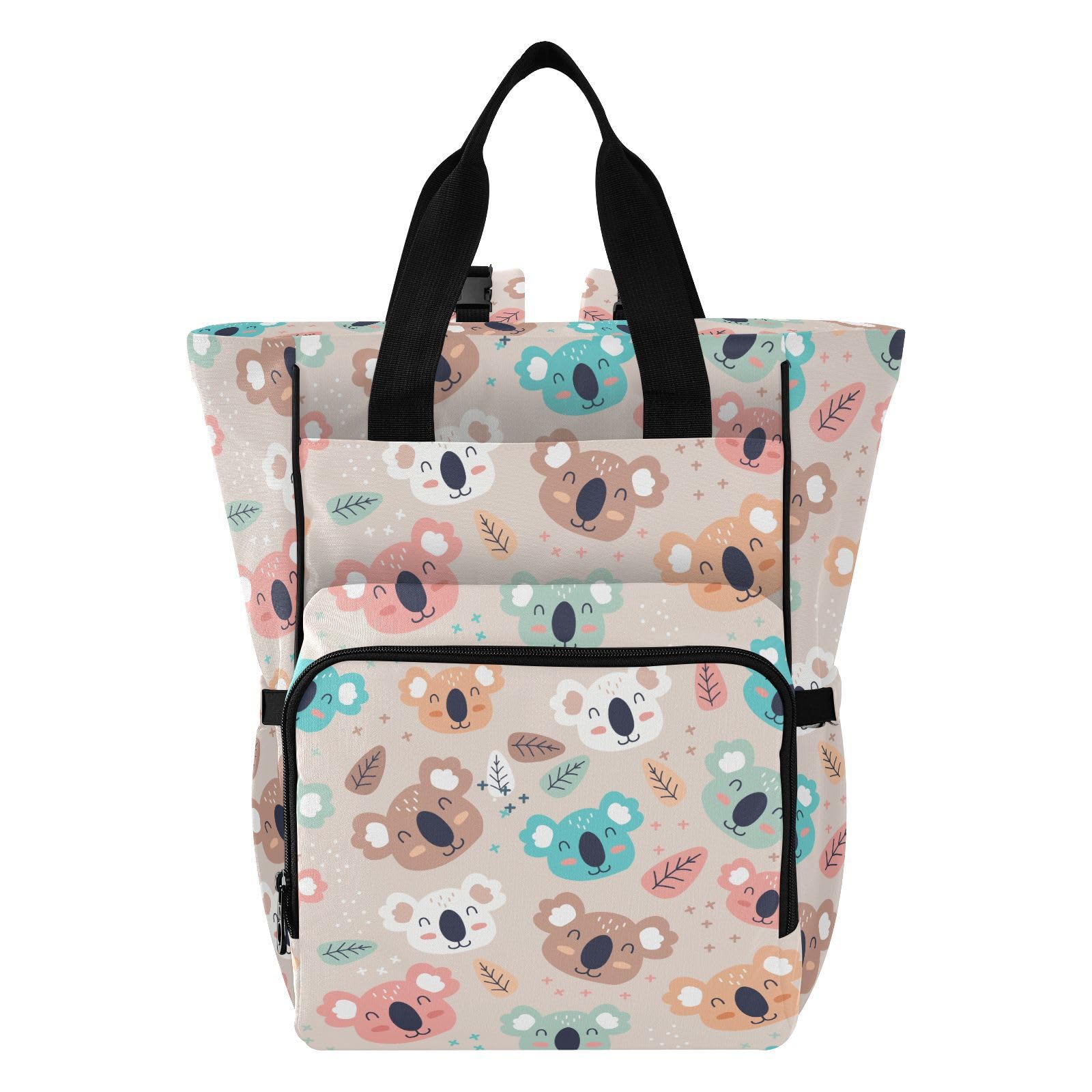 ALAZA Baby Changing Bag Backpack, Nappy Changing Bags Cartoon Koala Cute Multi-Functional Diaper Bag Tote Large Capacity Mum Dad Backpack
