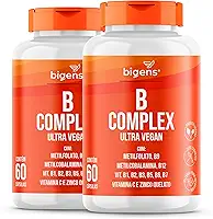 Vitamina do Complexo B, Vegano, Biogens, Kit 2x 60 cápsulas