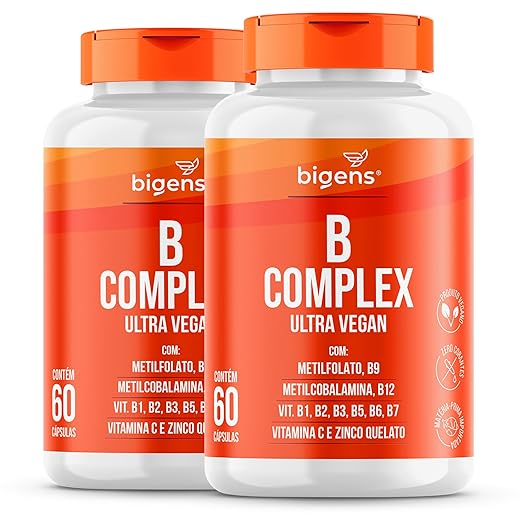Vitamina do Complexo B, Vegano, Biogens, Kit 2x 60 cápsulas