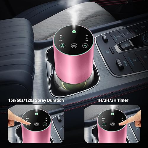 Miniatura 6 de Difusor de aceite esencial sin agua, 3.4 fl oz, gran capacidad, funciona con pilas, difusor de aromaterapia inalámbrico con temporizador y 3 niveles