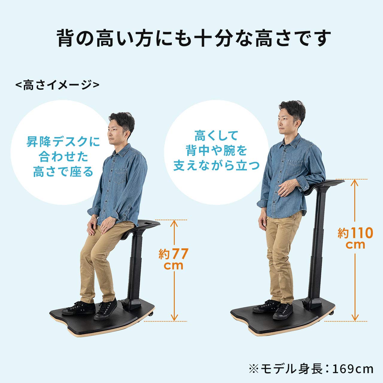 Amazon.co.jp: イーサプライ エルゴノミクスチェア 人間工学椅子 高さ 