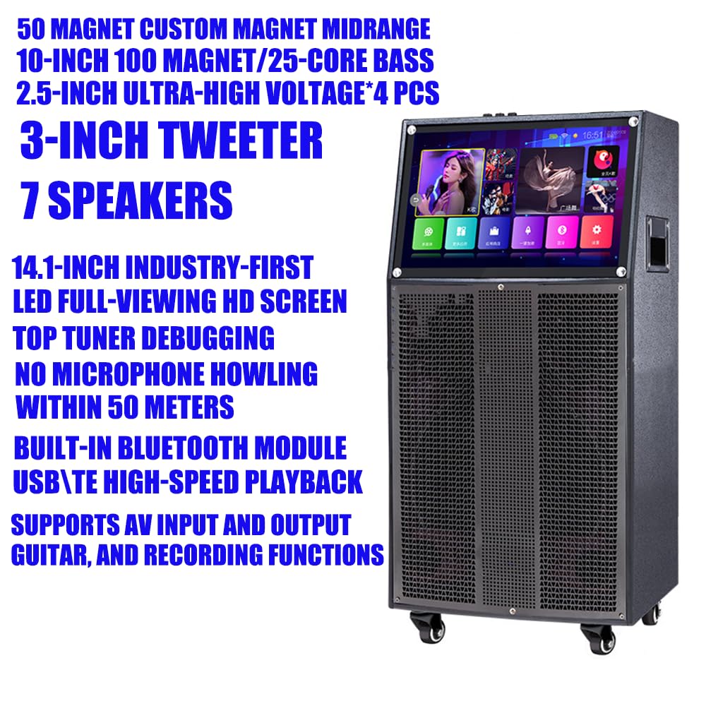Outdoor quadrato danza, canto, guardare film, audio touch screen portatile con Bluetooth schermo del telefono cellulare proiezione karaoke macchina set