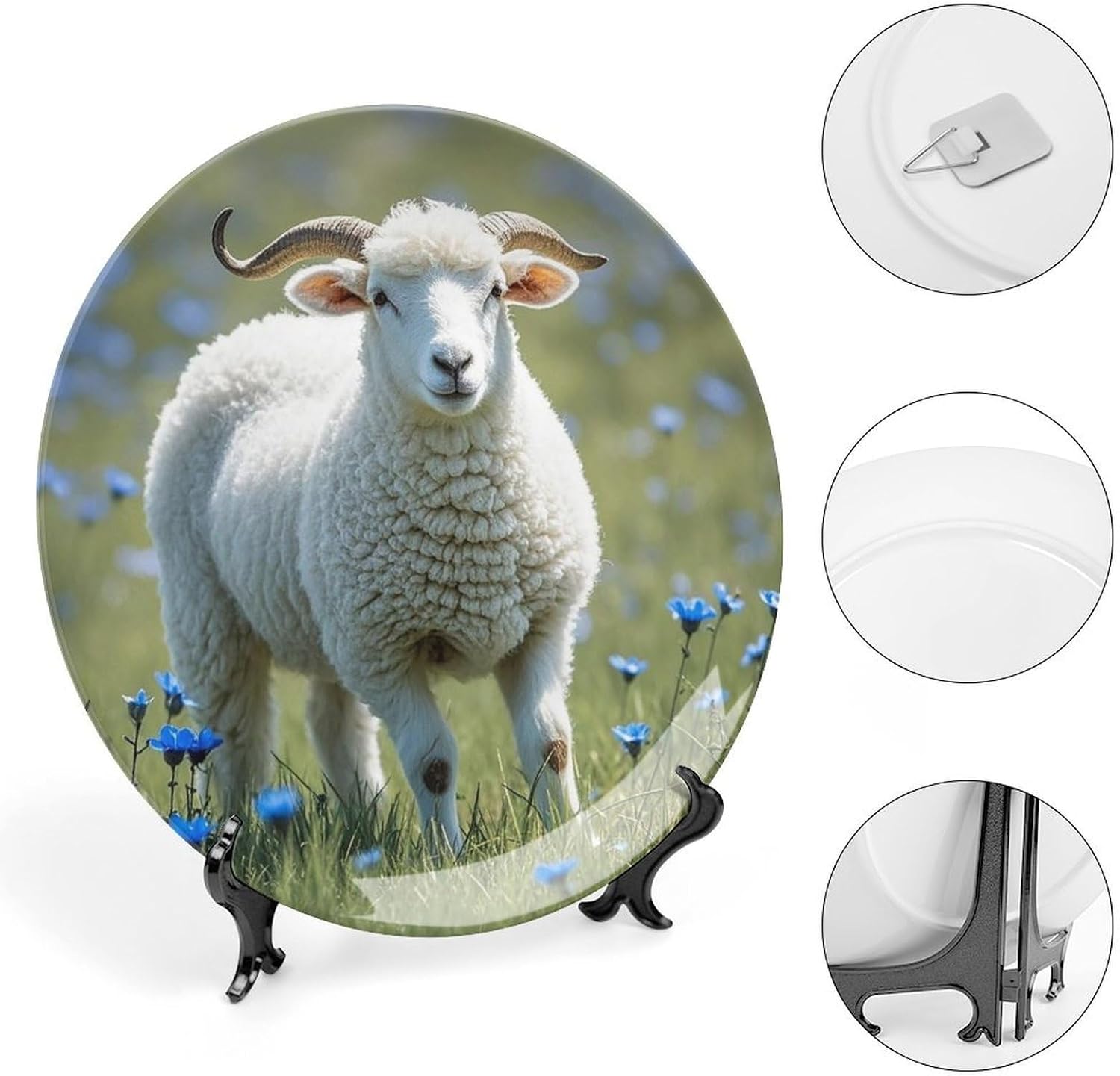 Sheep Ceramic Decorative Plate for Home, Bone China Plates