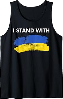 Ukraine Aid Support, I Stand with Ukraine, Ukrainian Flag Tank Top