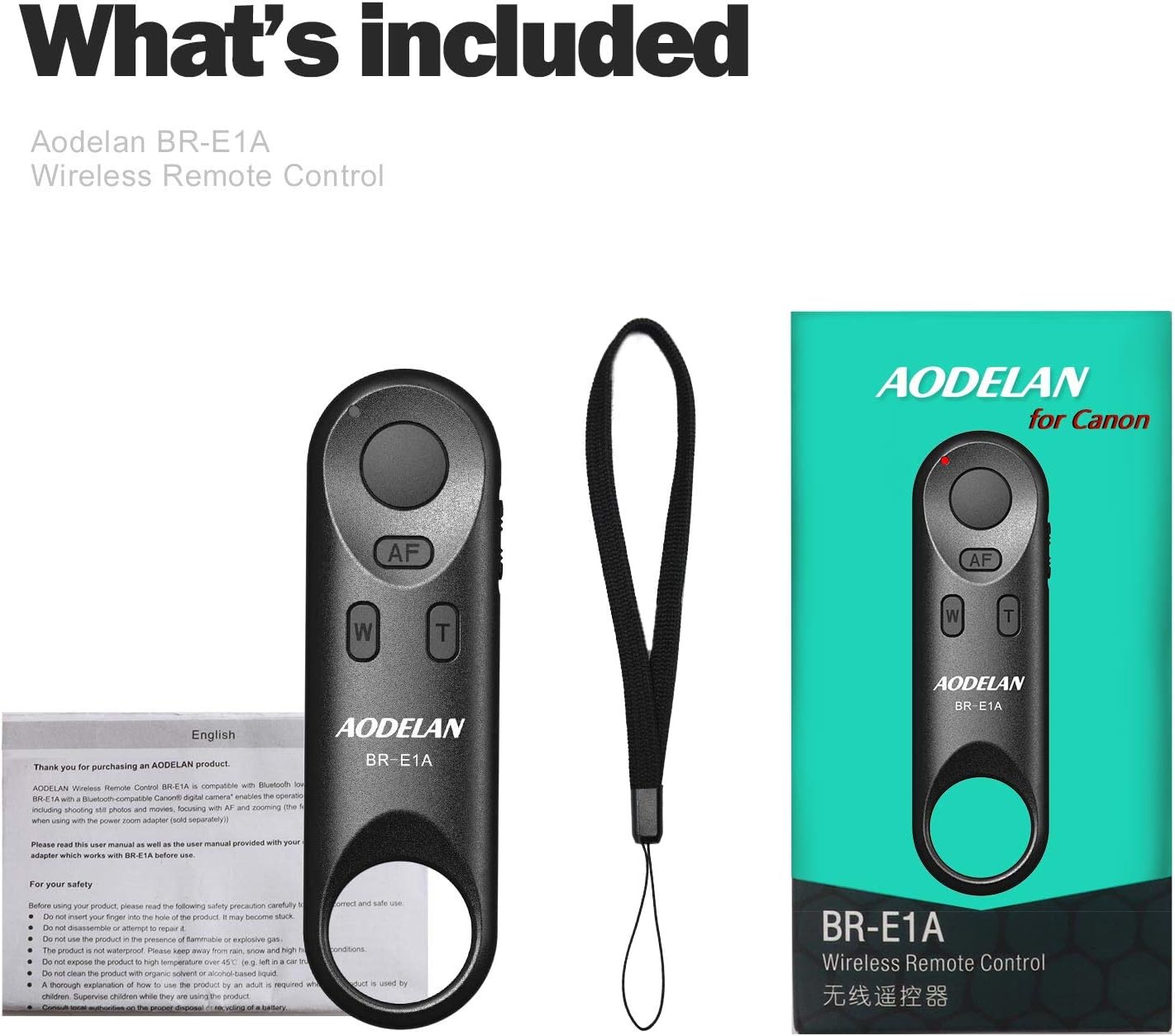 Camera Remote Control Wireless Shutter Release for Canon EOS Rebel SL2, SL3, 77D, R8,R5, R6 II,R6, PowerShot SX70 HS, G7 X Mark III, G5 X Mark II, T7i, M50, EOS RP, R, M6 Mark II. Replace Canon BR-E1