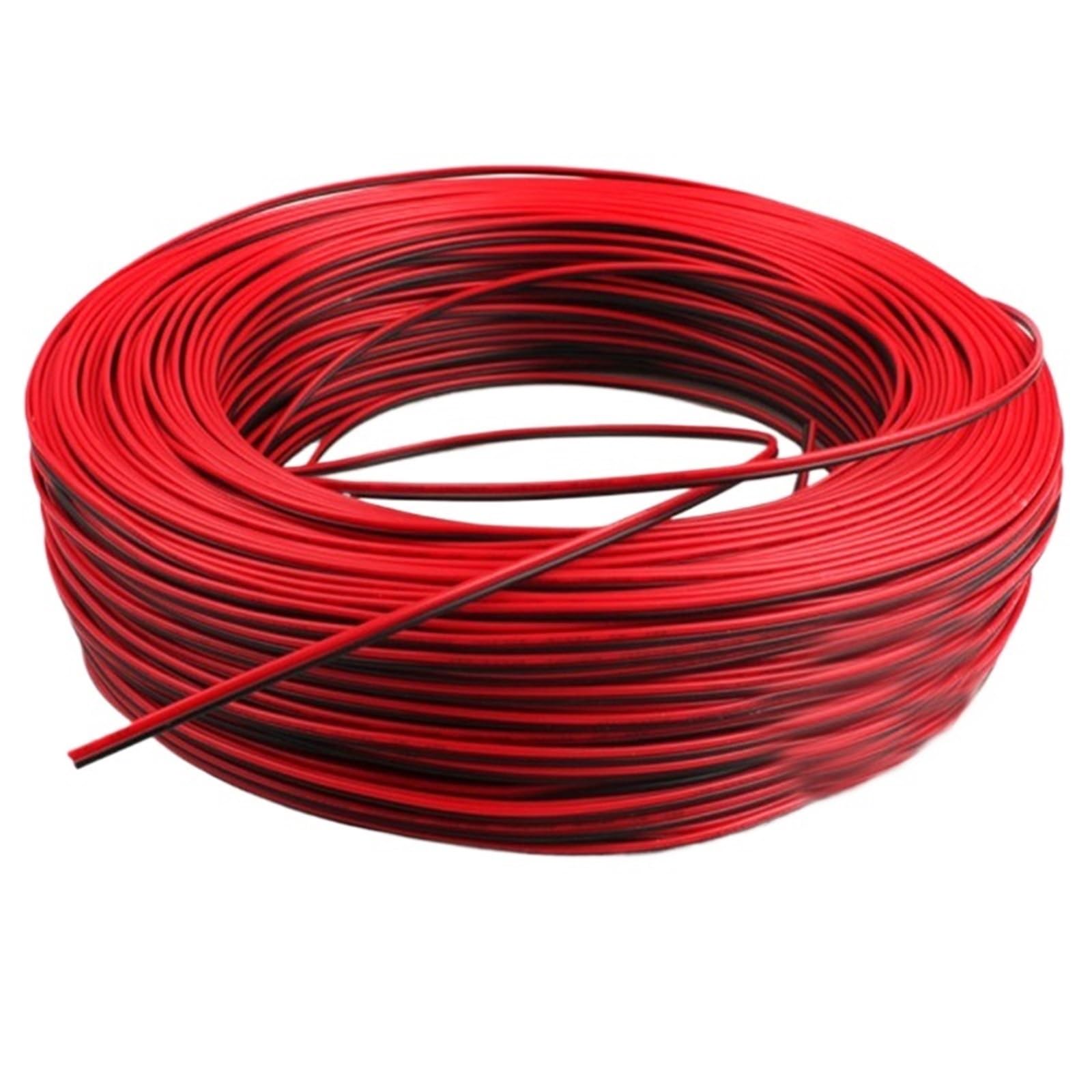 Cables LED de 5/10/20 m, tira LED de 2 pines, calibre 22 AWG, 2 conductores, rojo y negro.(10m)