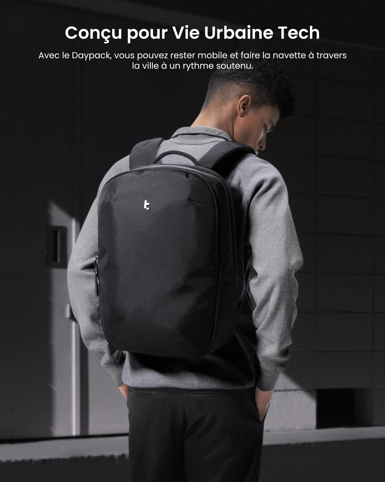 tomtoc Sac à Dos pour Ordinateur Portable 15,6 Pouces, Sacs a dos Hommes
