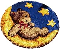 Vista 7 de kingsea Kits de ganchos de pestillo para adultos, kits de ganchos de alfombra impresa en color para adolescentes, manualidades de aguja para Oso