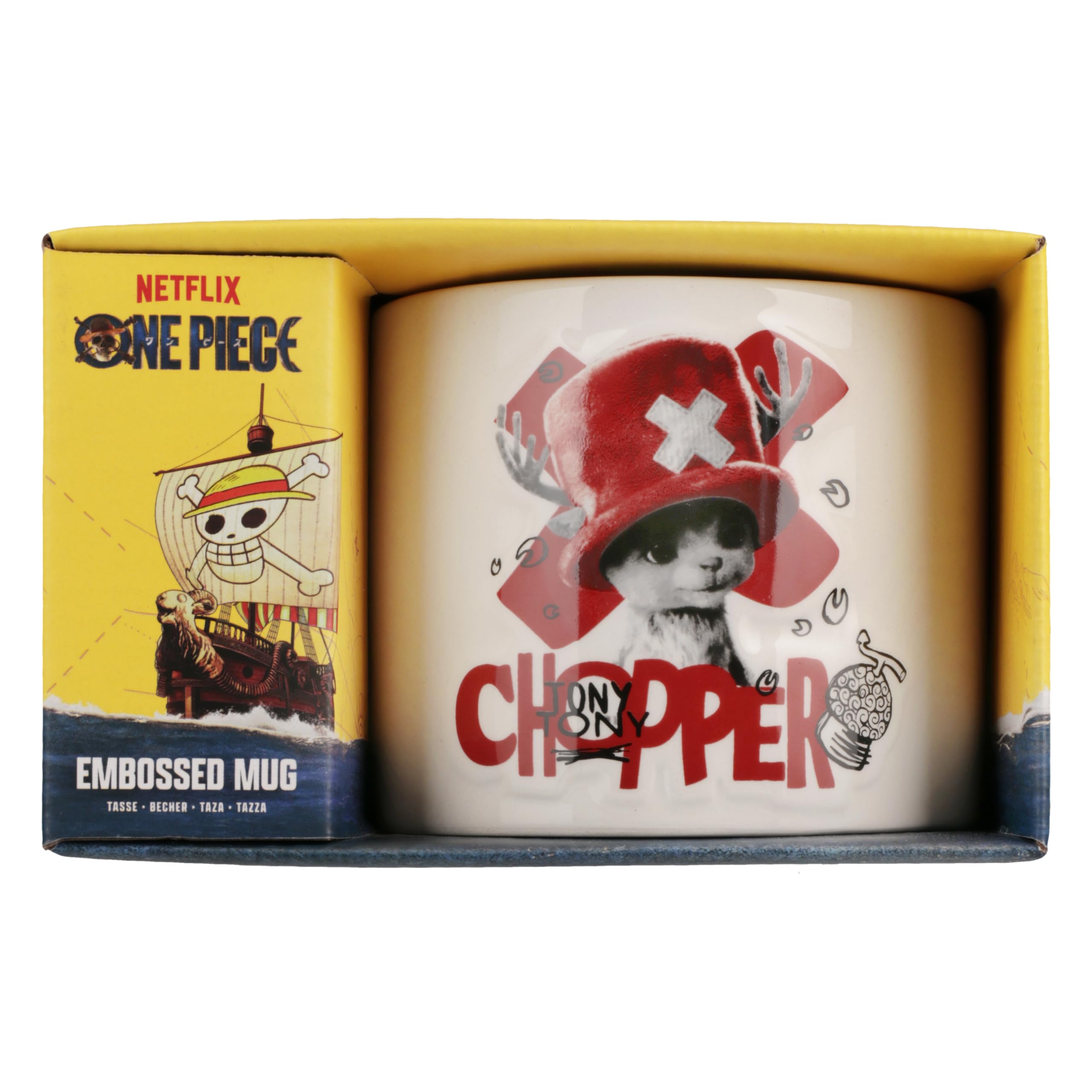 Paladone One Piece Chopper Embossed Ceramic Mug, 400ml Character Drinkware, Officially Licensed