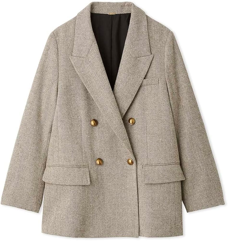 Amazon | [ミラオーウェン] 金釦ダブルブレストツイードブレザー