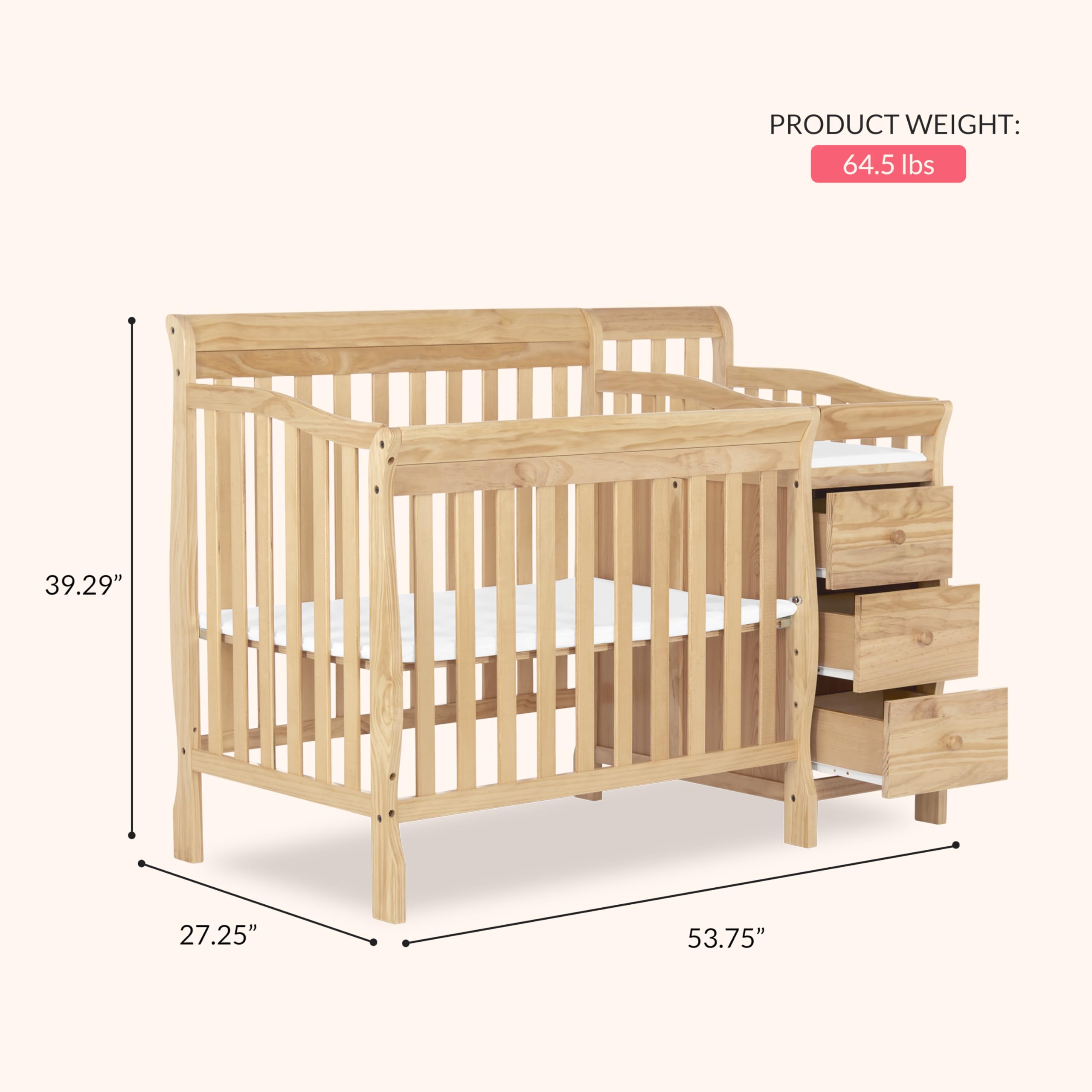 Amazon.com: Dream On Me Jayden 4-in-1 Mini Convertible Crib and