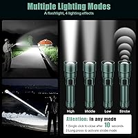 Vista 5 de SKYFIRE LED Flashlight High Lumens,5000mAh Super Bright Rechargeable Flashlight,Zoomable,Four Modes,Waterproof Flash Light for Camping