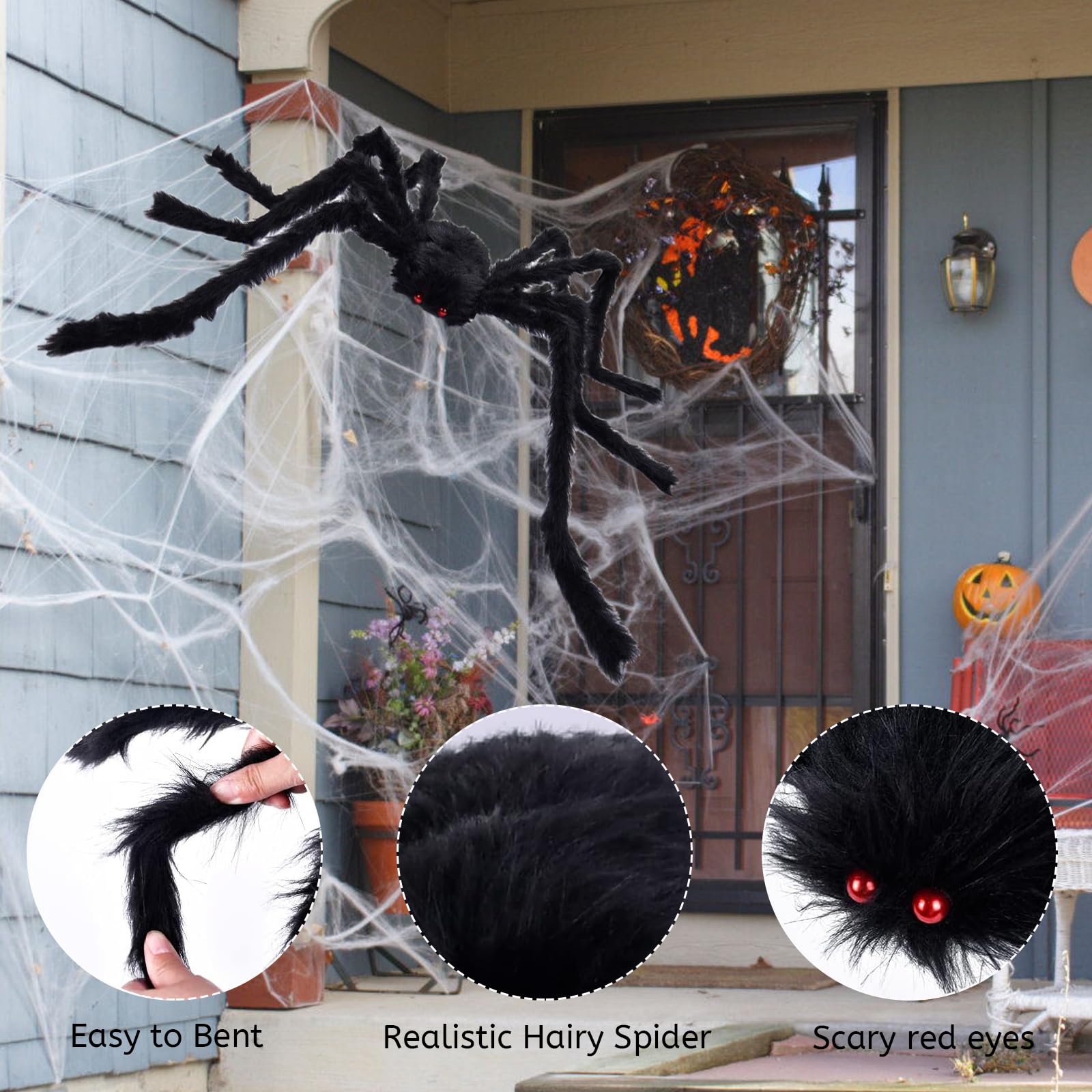 Amazon.co.jp: 蜘蛛の巣 ハロウィンデコレーション 屋外:59インチ 怖い