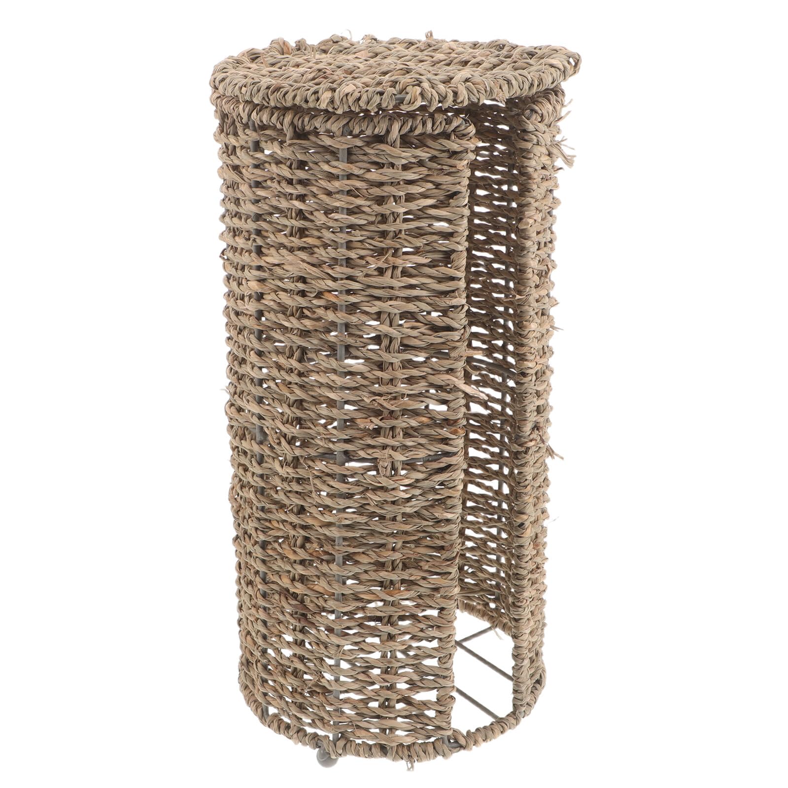 Cesta de Almacenamiento para Papel Higiénico de Hierro y Ratán | Portarrollos Tejido para Homestays, Forma Compacta y Ligera, Resistente Deformación