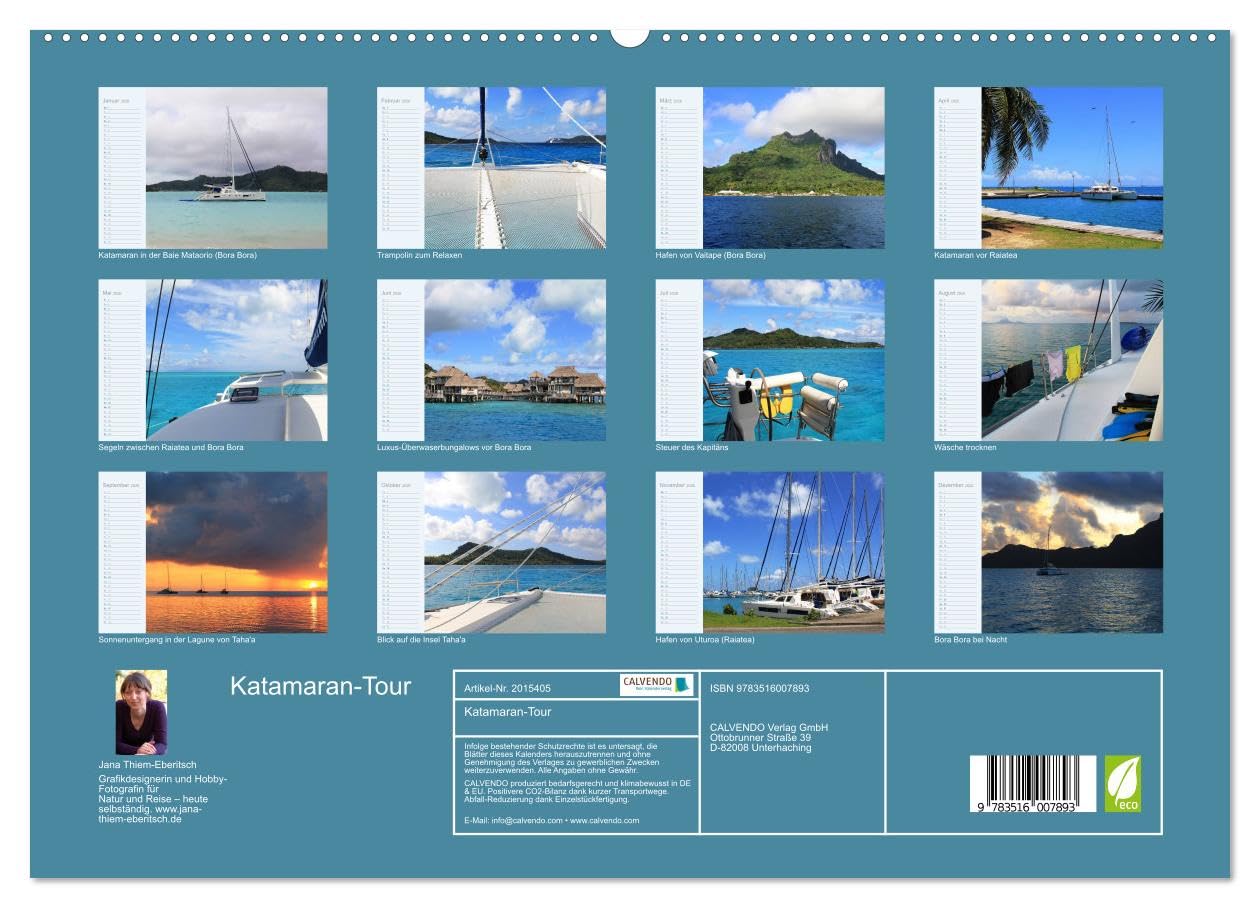 Katamaran-Tour (hochwertiger Premium Wandkalender 2026 DIN A2 quer), Kunstdruck in Hochglanz: Leinen los, Segel setzen und eine traumhafte Reise beginnt - Katamaran-Tour durch den Südpazifik.