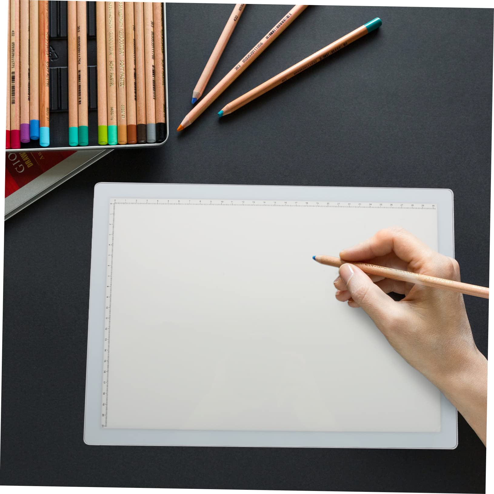 OHPHCALL 1pc A4 Drawing Board Flat Light Board for Tracing Copy Board Rechargeable Light Board 5-Level Dimming Sketching Copy Pad Animation Copy Pad