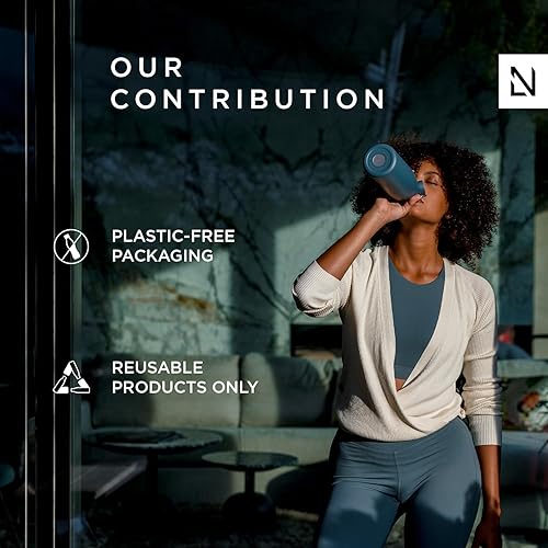 Miniatura 7 de LARS NYSØM Thermo Taza de café para llevar con correa de 17 onzas, taza de viaje sin BPA de 0.5 litros con aislamiento, taza térmica de acero