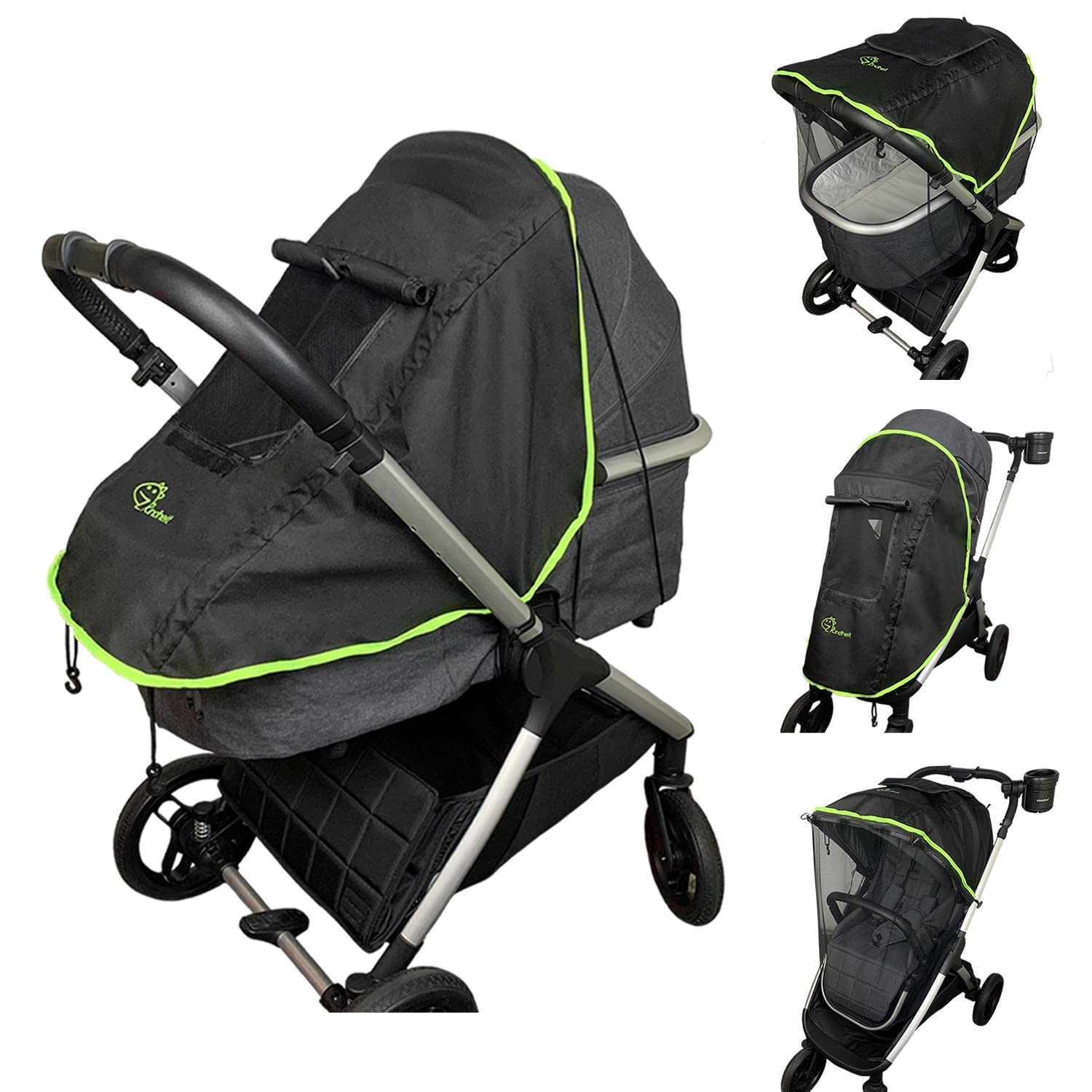 Universal Sun Shade and Mosquito Shield for Strollers – Baby Stroller Accessories – Blackout Cover Accessory and Visor for Boys and Girls – Versatile Stroller Attachment & Protector Universal Sun Shade and Mosquito Shield for Strollers – Baby Stroller Accessories – Blackout Cover Accessory and Visor for Boys and Girls – Versatile Stroller Attachment & Protector