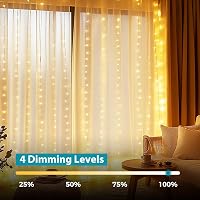 kolpop 3x3m LED függöny 300 meleg fehér lámpa távirányítóval, 8 üzemmód, időzítő, dekorációs fényfüzér 3