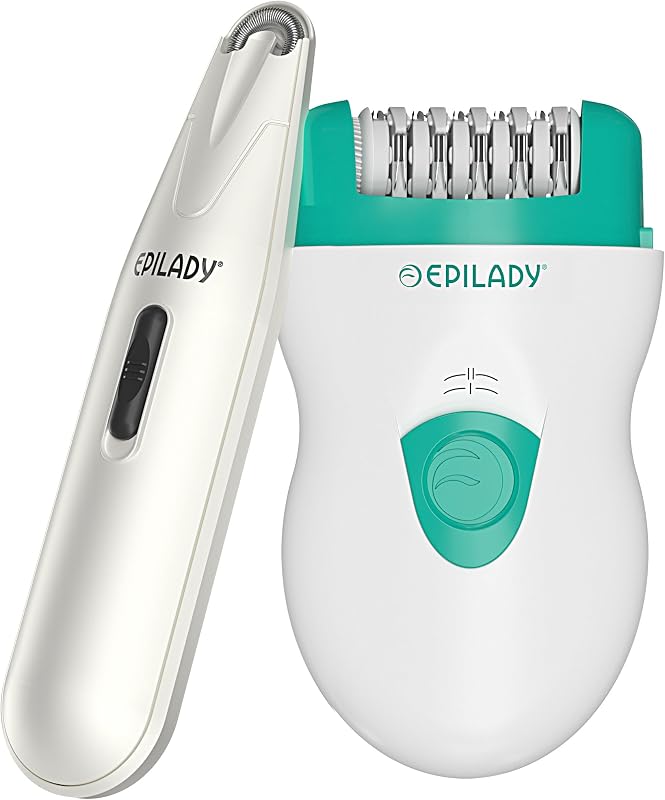 Corded Epilators for Body & Facial Hair Removal for Women Bundle, Batt-Oper | Dual Speed, Removes Hair From Root For Legs, Arms, Bikini Line, Upper Lip & Chin Area & Lasts 4-6 Weeks, 2AA Batteries Needed