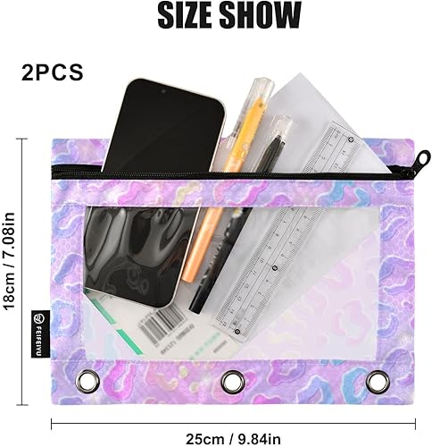 Vista 87 de Gredecor Estuche para lápices con 3 anillos, con cremallera de dinosaurio, paquete de 2 unidades, organizador transparente para la escuela