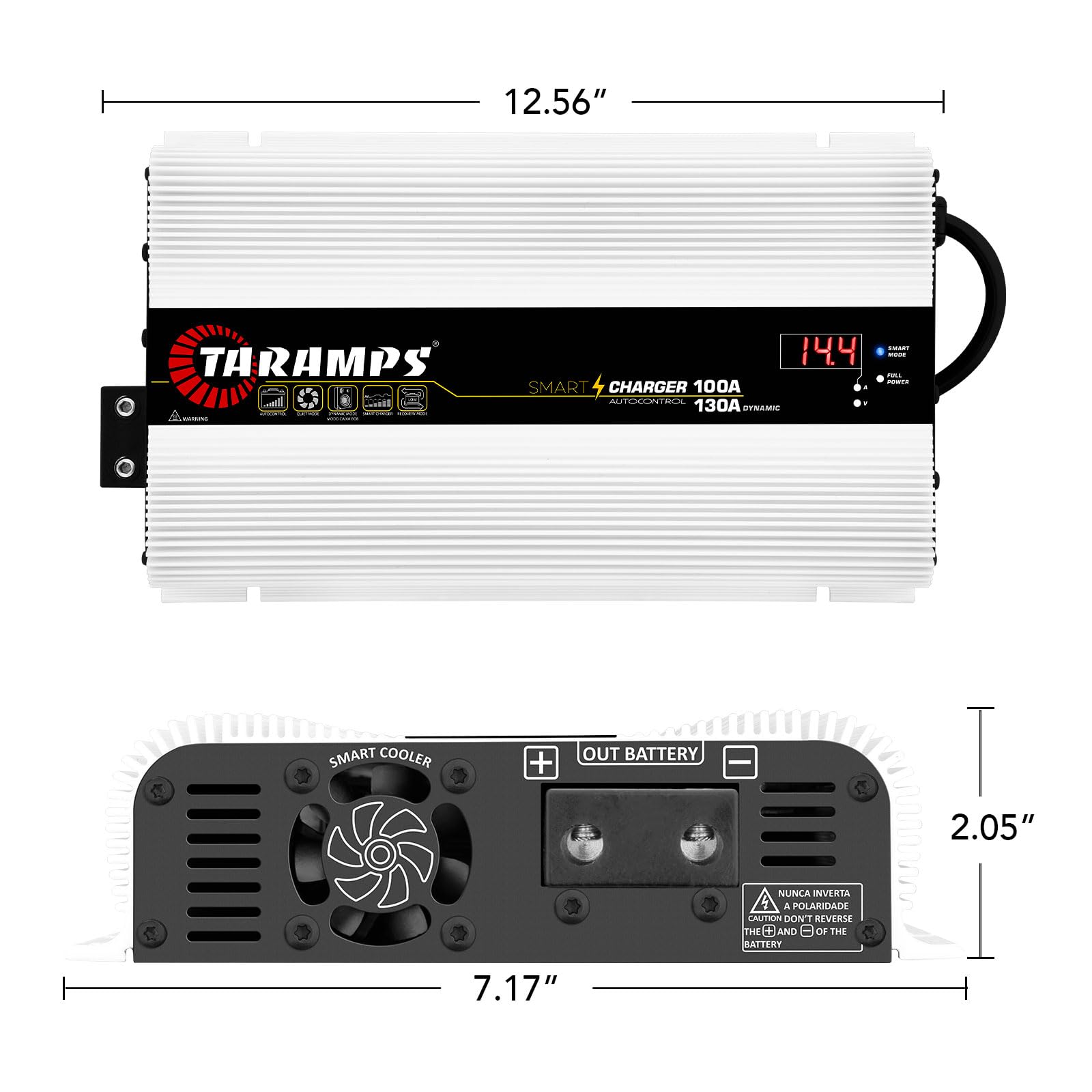Taramps inteligentna ładowarka 100/130 A ładowarka akumulatora 130 A tryb dynamiczny zasilacz samochodowy system audio 1850 watów maksymalna moc wyjściowa biwolt automatyczny 127/220VAC
