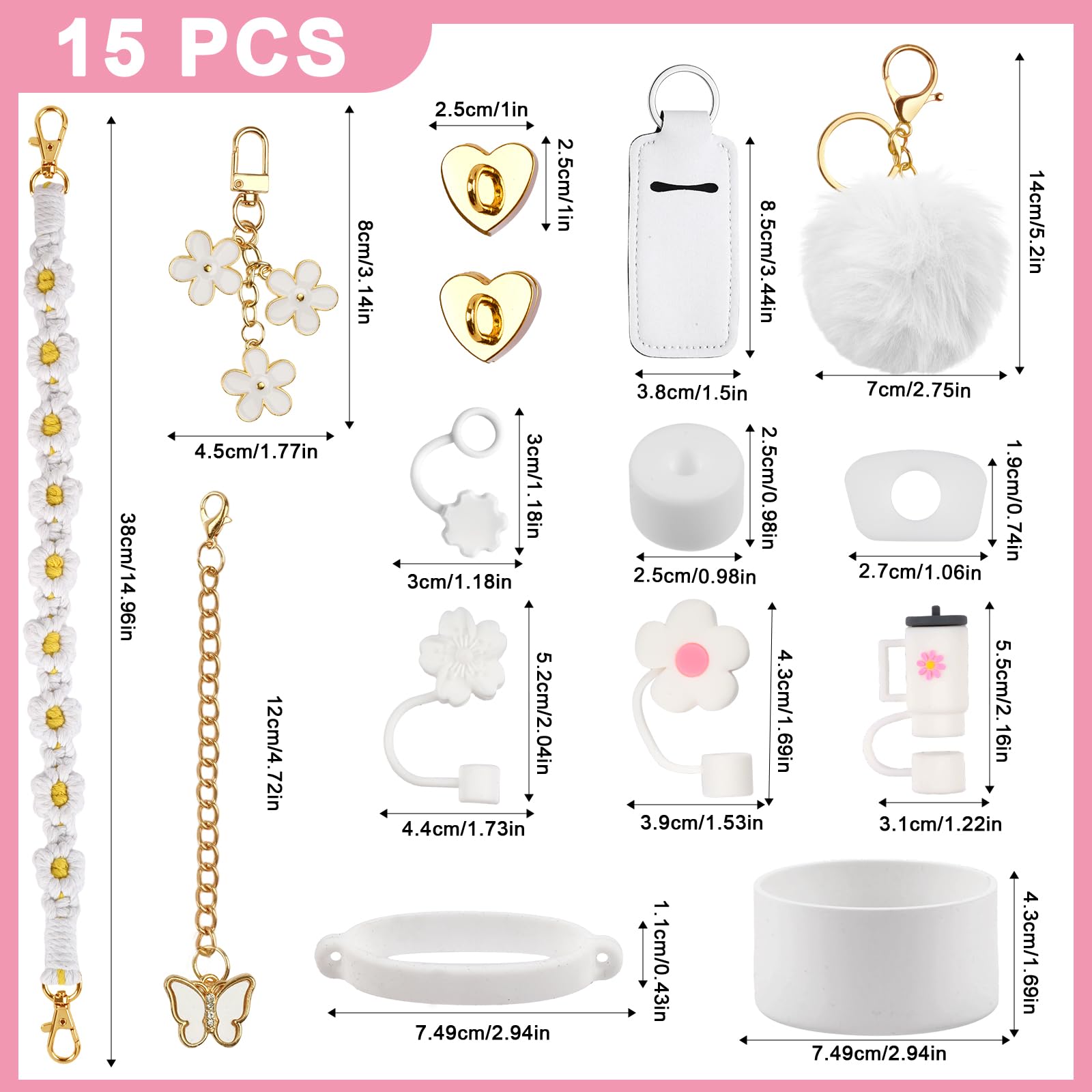 Alluring Stanley Cup Zubehör-Set – Griff, Stiefel, Strohhalm-Abdeckung & Mehr