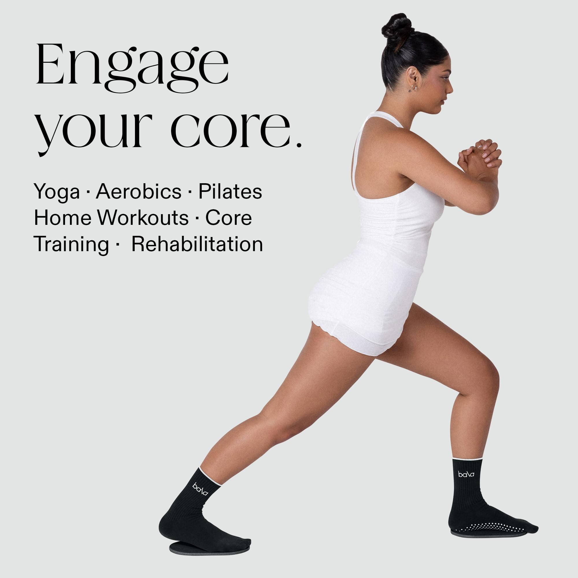 Bala Kapselschieber für Workout, Core Workout Sliders (Anthrazit) – Bodenübungsgleiter & Fitness-Gleiter für Kniebeugen, Ausfallschritte & Push-Up-Variationen – Kraftrutschen für Yoga, Pilates &