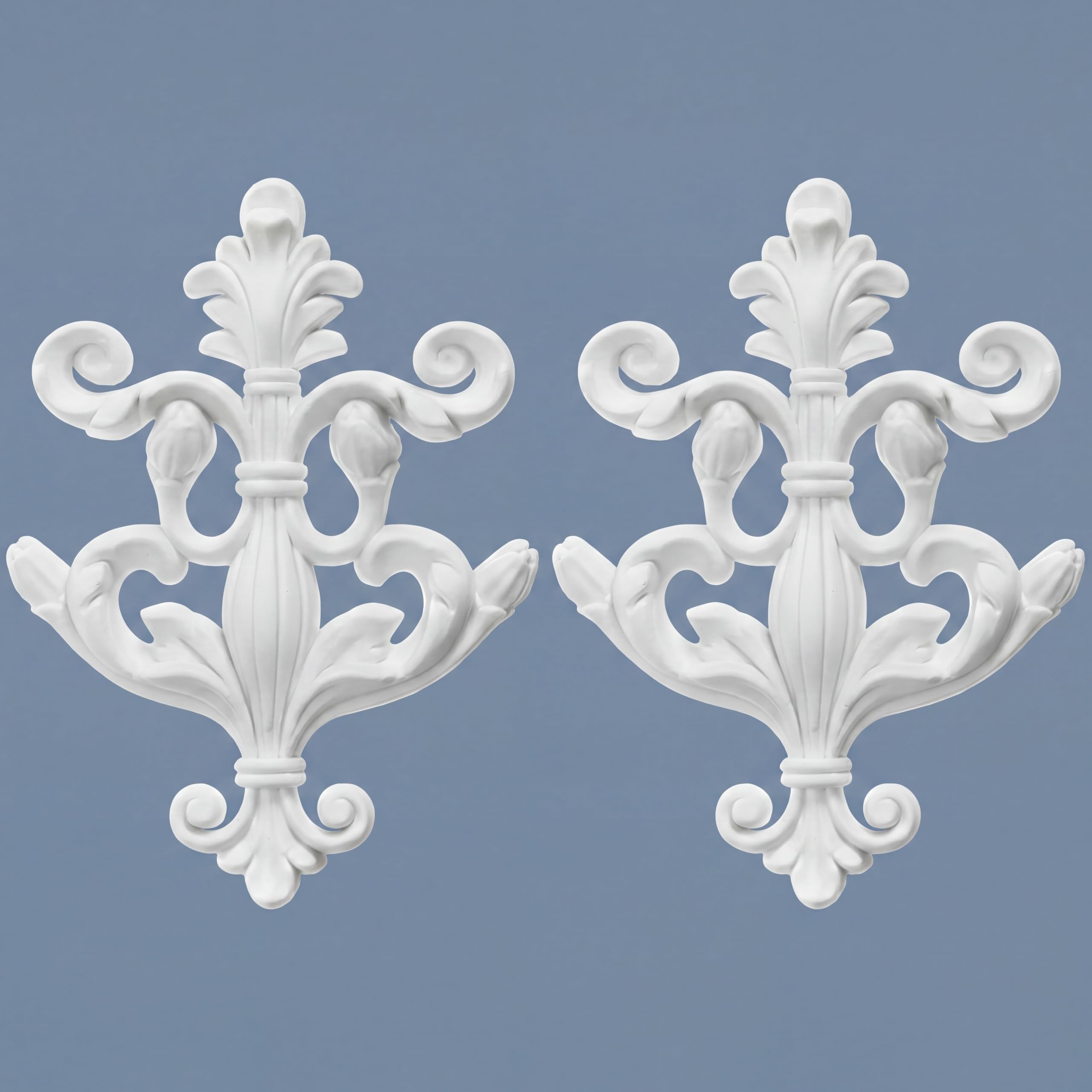 Photo 1 of ElaraBerry Baroque Style Flower Carved Onlay Applique