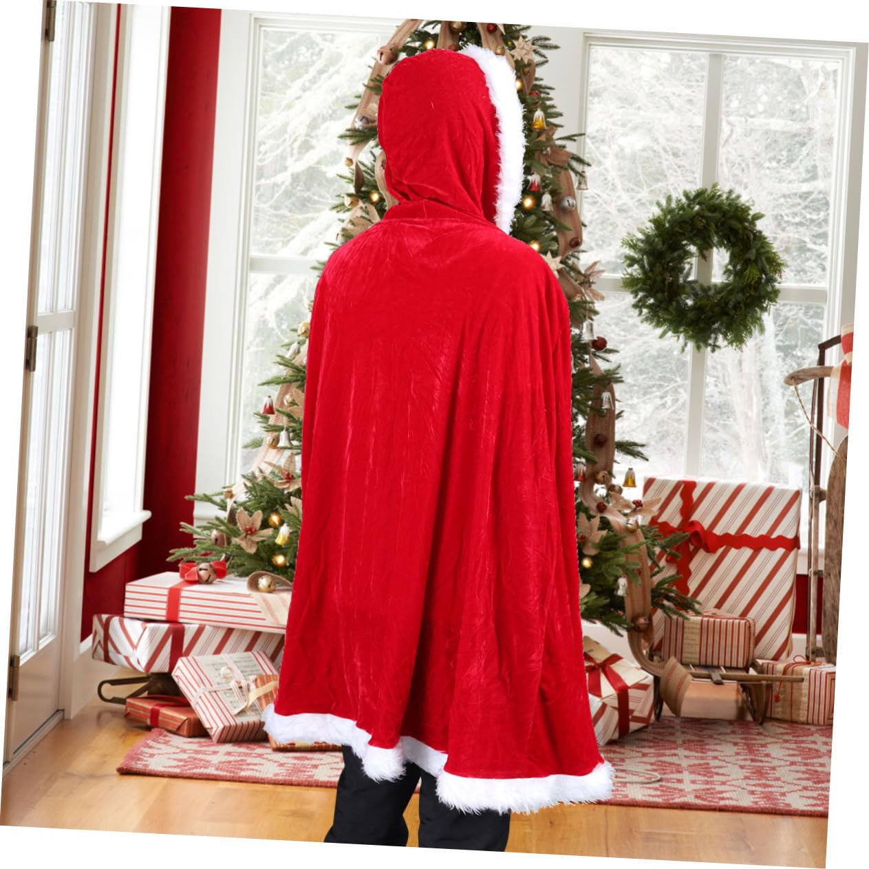 LIFKOME 2 Piezas Manto De Navidad De Navidad Capa Con Disfraz De Disfraz De Señora Santa Claus Con Mantos Navideños Decoración Capa De Cosplay