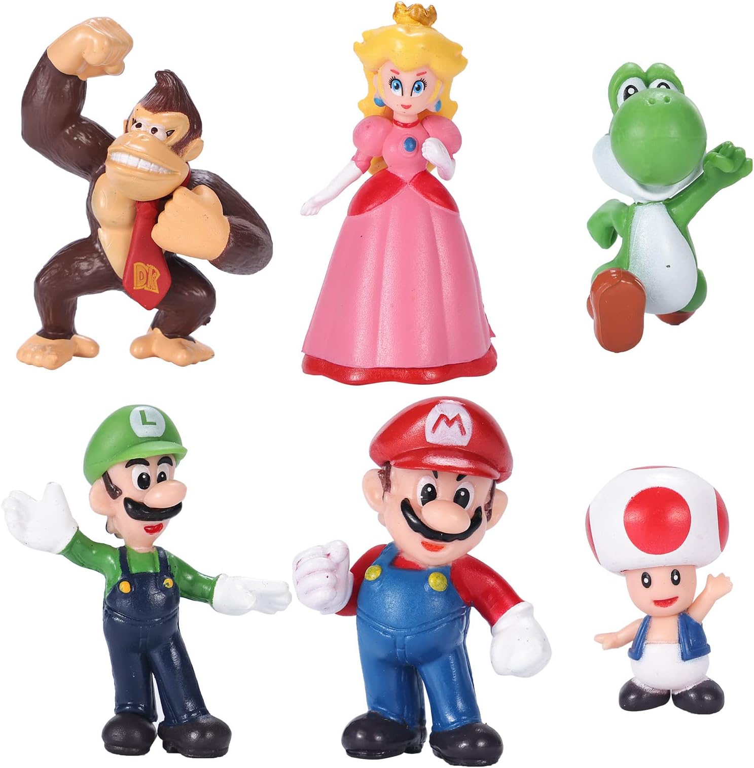 6pcs/Set 2" Mario Toys – Action Figures Bros Princess，Character,Cake Topper，Party Supplies Collectible Figurine Gifts Decoration Figures Toy