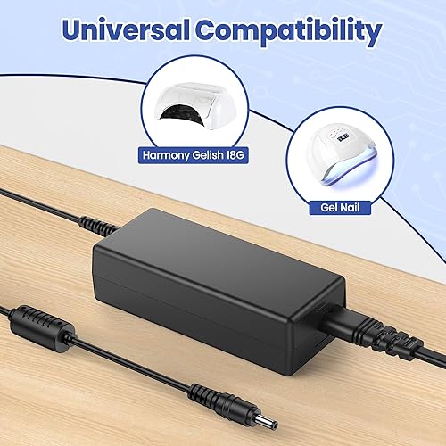 Miniatura 4 de Adaptador de CA para lámpara LED de 18 G, cargador de fuente de alimentación, cargador para lámpara LED de esmalte de gel de remojo