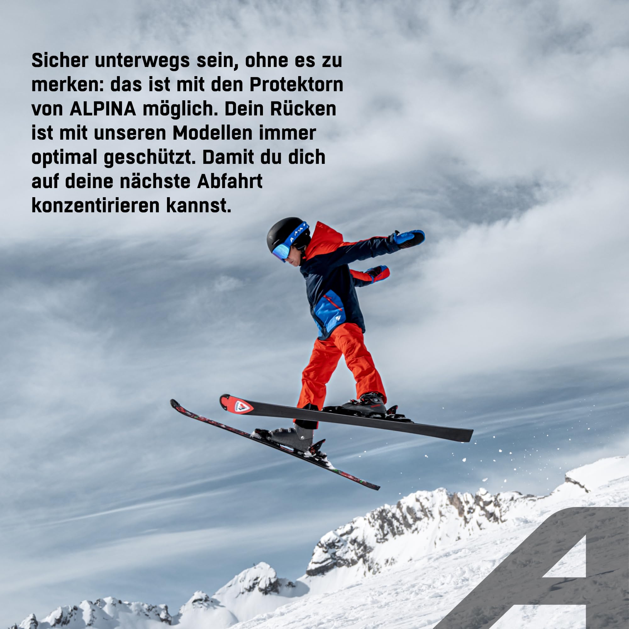 ALPINA PROSHIELD JUNIOR - Rückenprotektor für Kinder und Jugendliche, Komfortabler Schutz, Atmungsaktiv & Anpassbar, Schutzweste für Ski- & Wintersport, Schwarz