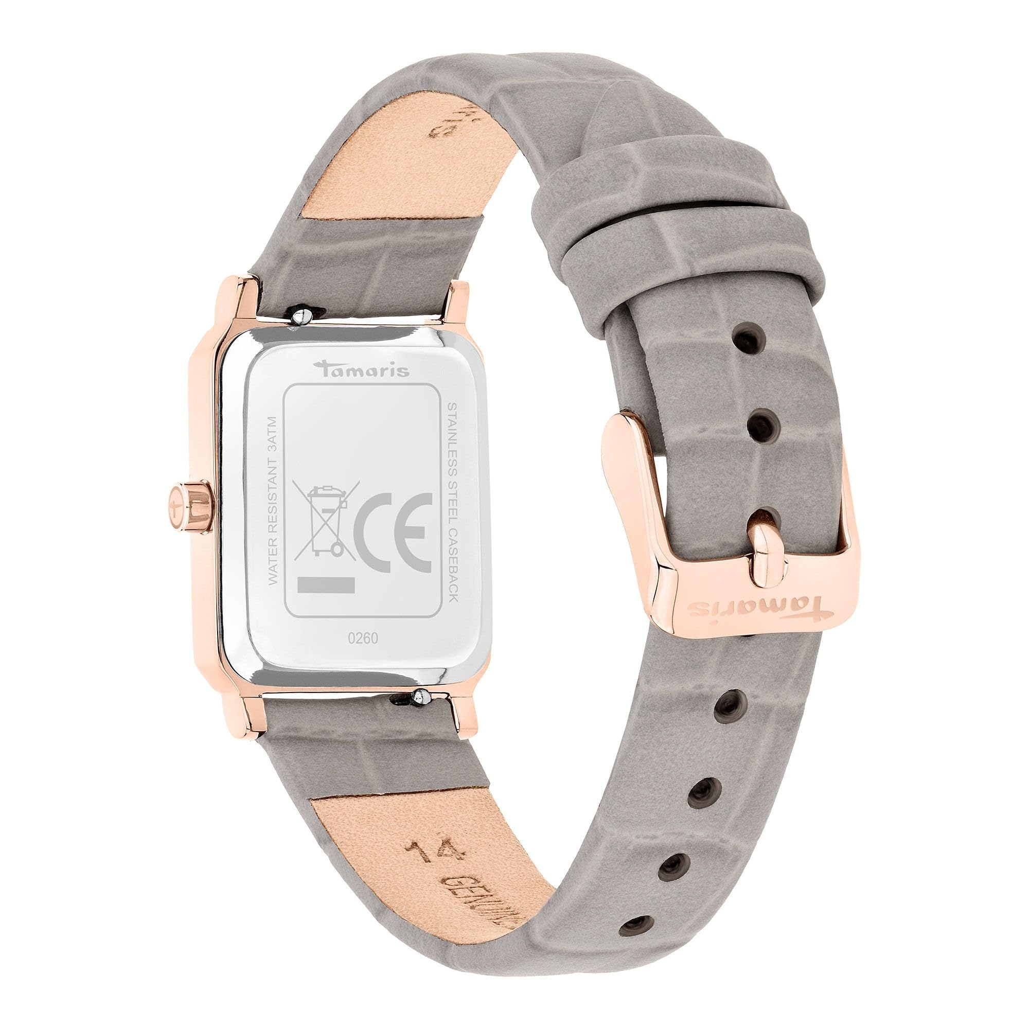 Tamaris Damen Armbanduhr eckige Quarzuhr