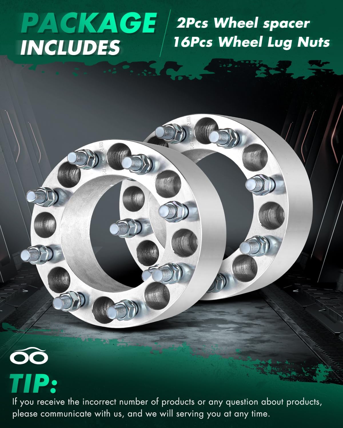 SCITOO 2Pcs 8x6.5 Wheel Spacers 3 inch Thread Pitch 14x1.5 Hub Bore 126.15mm 8 Lug Wheel Spacers Fit for Suburban 2500 Silverado 3500 HD Silverado 2500 HD Express 3500 Express 2500