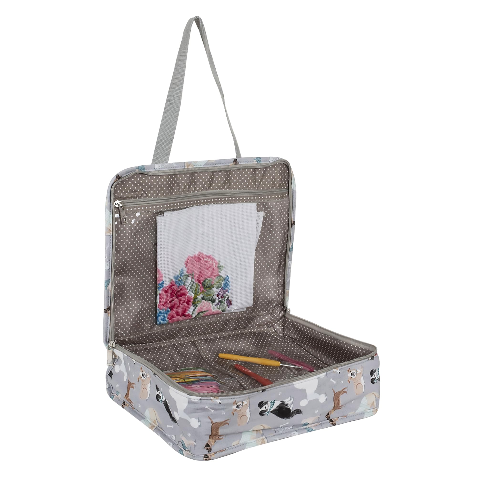 Hobby Gift Project Case - Sewing and Yarn Storage Bag - Grey